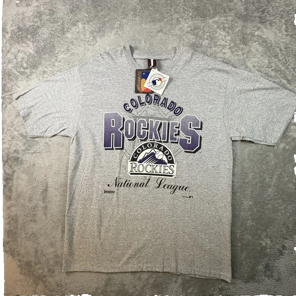 VTG Jostens Men's XL Gray NWT 1993 Colorado Rockies MLB Deadstock T Shirt